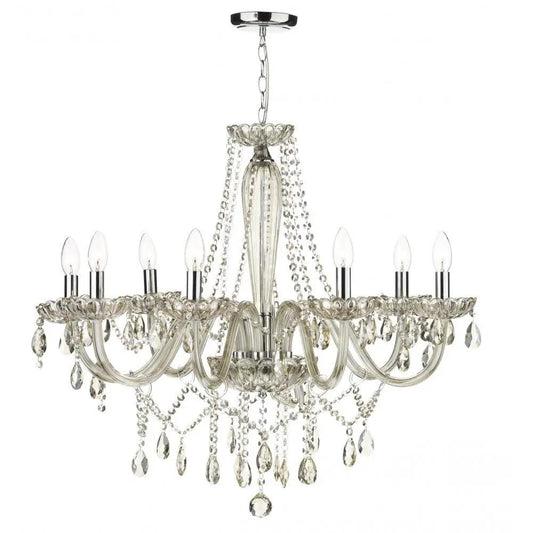 dar lighting Där Lighting Group, Dar RAP0806 Raphael 8 Light Chandelier Champagne Crystal - dar lighting Där Lighting Group, Dar RAP0806 Raphael 8 Light Chandelier Champagne Crystal