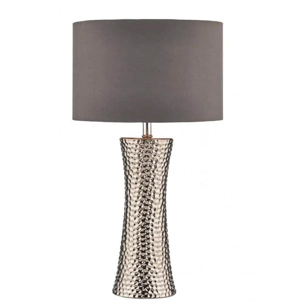 dar lighting Där Lighting Group Dar BOK4232/X Bokara Table Lamp Silver With Shade - dar lighting Där Lighting Group Dar BOK4232/X Bokara Table Lamp Silver With Shade