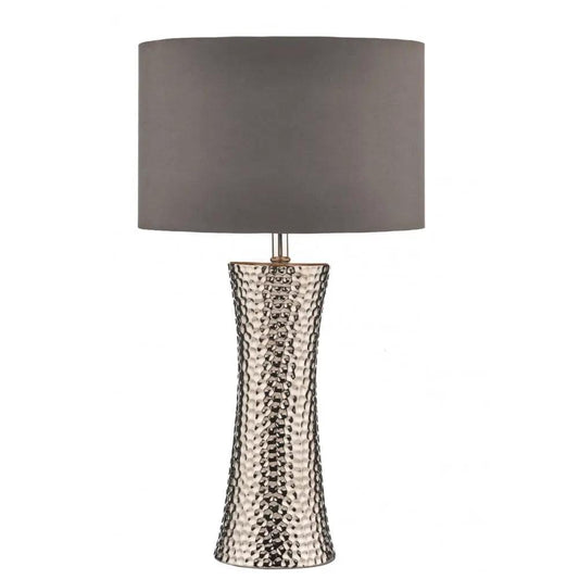 dar lighting Där Lighting Group Dar BOK4232/X Bokara Table Lamp Silver With Shade - dar lighting Där Lighting Group Dar BOK4232/X Bokara Table Lamp Silver With Shade