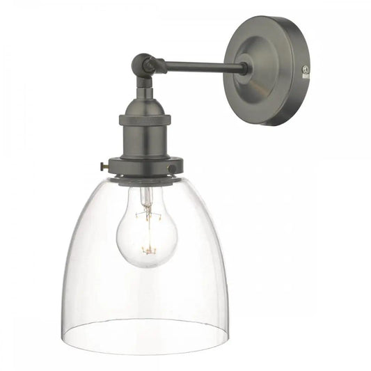 dar lighting Där Lighting Group Dar ARV0761 Arvin Wall Light Antique Chrome Glass - dar lighting Där Lighting Group Dar ARV0761 Arvin Wall Light Antique Chrome Glass
