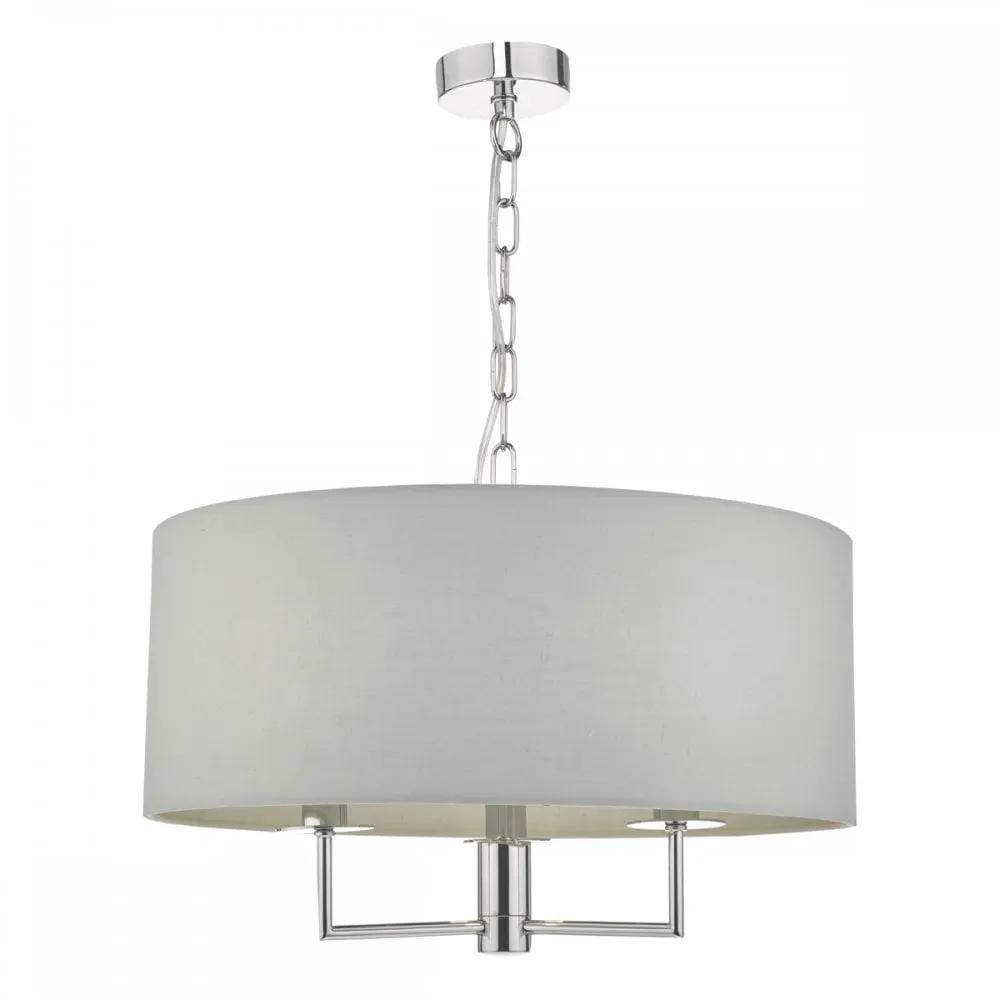 dar lighting Där Lighting Group, Dar JAM0339 Jamelia 3 Light Pendant Polished Chrome Grey - dar lighting Där Lighting Group, Dar JAM0339 Jamelia 3 Light Pendant Polished Chrome Grey