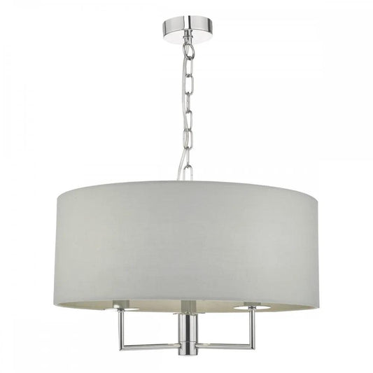 dar lighting Där Lighting Group, Dar JAM0339 Jamelia 3 Light Pendant Polished Chrome Grey - dar lighting Där Lighting Group, Dar JAM0339 Jamelia 3 Light Pendant Polished Chrome Grey