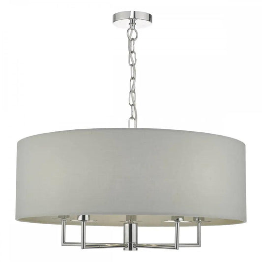 dar lighting Där Lighting Group, Dar JAM0539 Jamelia 5 Light Pendant Polished Chrome Grey - dar lighting Där Lighting Group, Dar JAM0539 Jamelia 5 Light Pendant Polished Chrome Grey