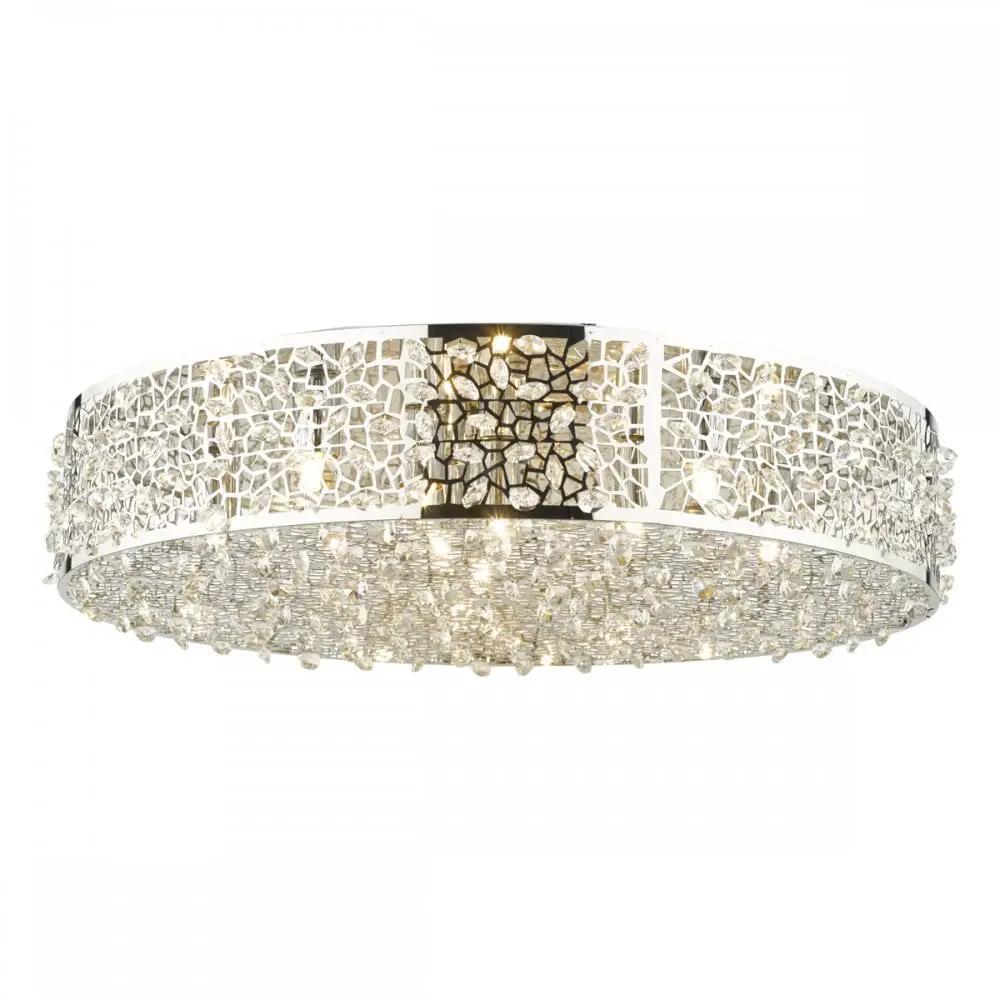 dar lighting Där Lighting Group, Dar KOT6450 Kotaro 6 Light Flush Polished Chrome Crystal - dar lighting Där Lighting Group, Dar KOT6450 Kotaro 6 Light Flush Polished Chrome Crystal