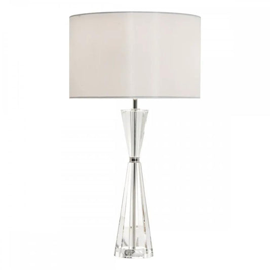 dar lighting Där Lighting Group, Dar RIS4208 Risha 2 Light Table Lamp Crystal Polished Nickel C/W Shade - dar lighting Där Lighting Group, Dar RIS4208 Risha 2 Light Table Lamp Crystal Polished Nickel C/W Shade
