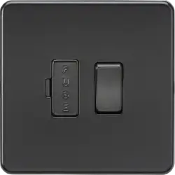 ml matt black 13A Switched Fused Spur Unit - Matt Black with black fuse cover - ml matt black 13A Switched Fused Spur Unit - Matt Black with black fuse cover