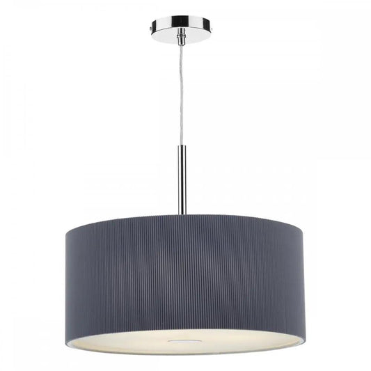 dar lighting Dar Lighting Group, Dar ZAR1739 Zaragoza 3 Light Pendant Grey (S) - dar lighting Dar Lighting Group, Dar ZAR1739 Zaragoza 3 Light Pendant Grey (S)
