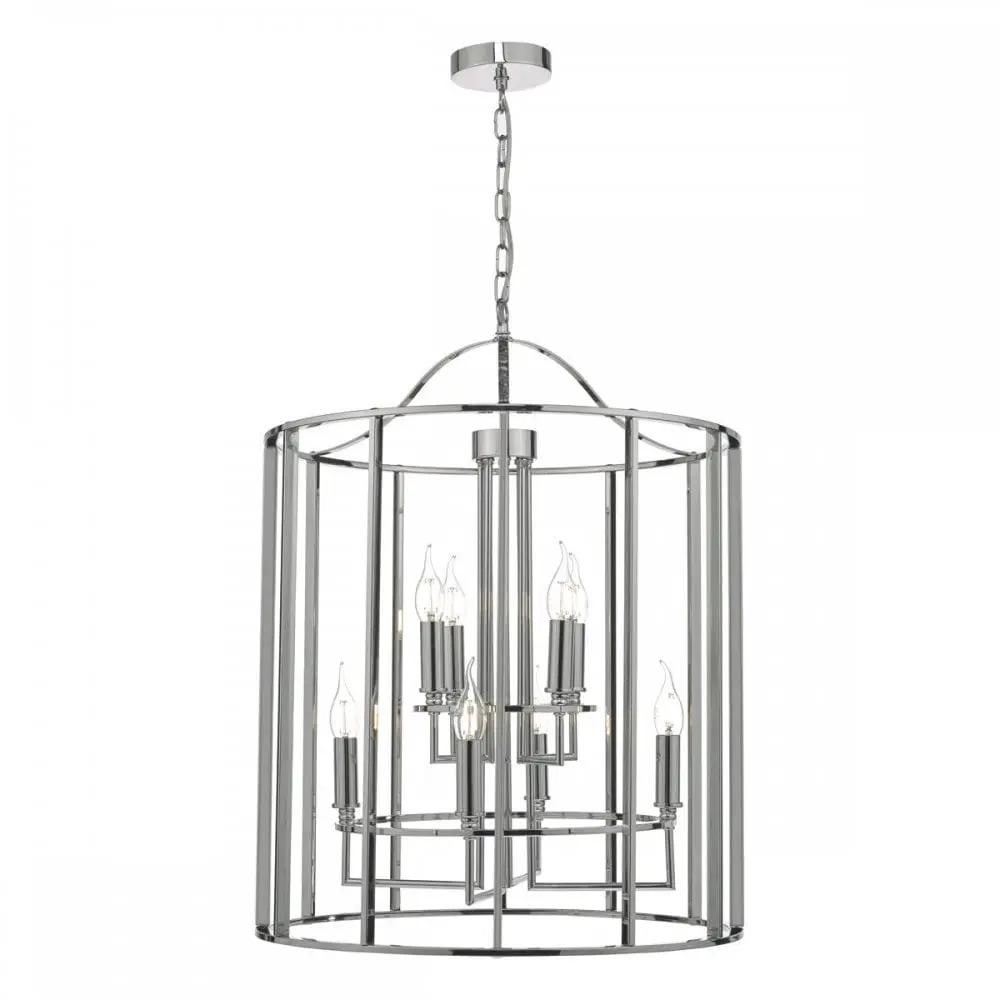 dar lighting Där Lighting Group, Dar MYK0850 Myka 8 Light Lantern Polished Chrome (C) - dar lighting Där Lighting Group, Dar MYK0850 Myka 8 Light Lantern Polished Chrome (C)