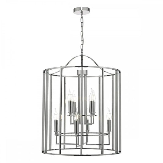 dar lighting Där Lighting Group, Dar MYK0850 Myka 8 Light Lantern Polished Chrome (C) - dar lighting Där Lighting Group, Dar MYK0850 Myka 8 Light Lantern Polished Chrome (C)