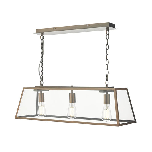 dar lighting Där Lighting Group, Dar ACA0364 Academy 3 Light Bar Pendant Antique Copper - dar lighting Där Lighting Group, Dar ACA0364 Academy 3 Light Bar Pendant Antique Copper