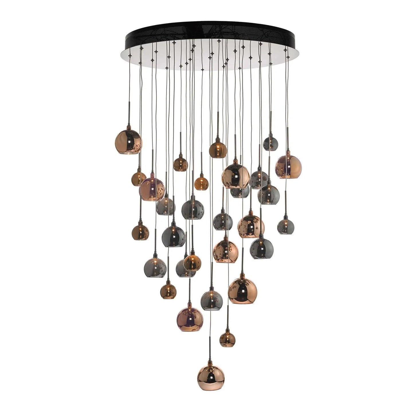 dar lighting Där Lighting Group Dar AUR3364 Aurelia 30 Light Cluster Pendant In Copper And Bronze 3M Drop - dar lighting Där Lighting Group Dar AUR3364 Aurelia 30 Light Cluster Pendant In Copper And Bronze 3M Drop