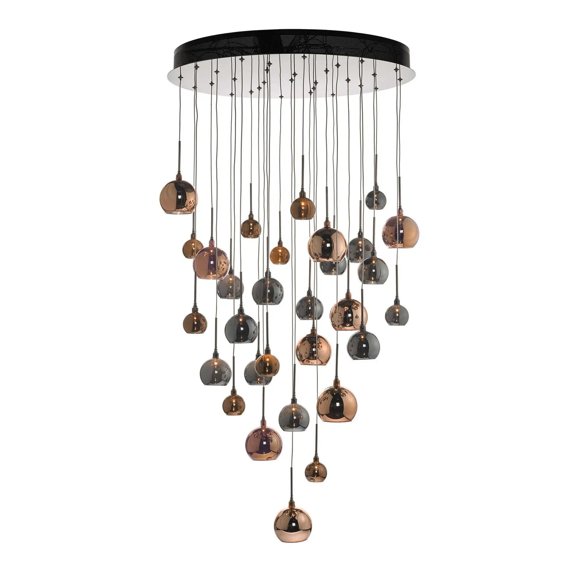 dar lighting Där Lighting Group Dar AUR3364 Aurelia 30 Light Cluster Pendant In Copper And Bronze 3M Drop - dar lighting Där Lighting Group Dar AUR3364 Aurelia 30 Light Cluster Pendant In Copper And Bronze 3M Drop