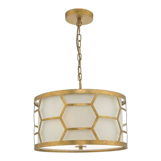 dar lighting Där Lighting Group Dar EPS0312 Epstein 3 Light Pendant Gold And Ivory - dar lighting Där Lighting Group Dar EPS0312 Epstein 3 Light Pendant Gold And Ivory