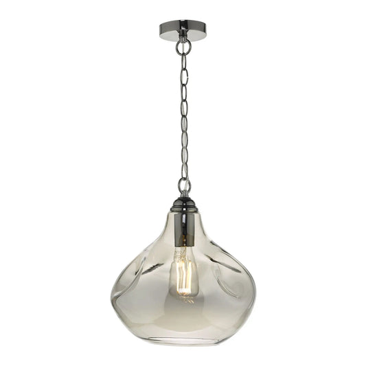 dar lighting Där Lighting Group Dar ESA0110 Esarosa 1 Light Pendant Black Chrome And Smoked Glass - dar lighting Där Lighting Group Dar ESA0110 Esarosa 1 Light Pendant Black Chrome And Smoked Glass