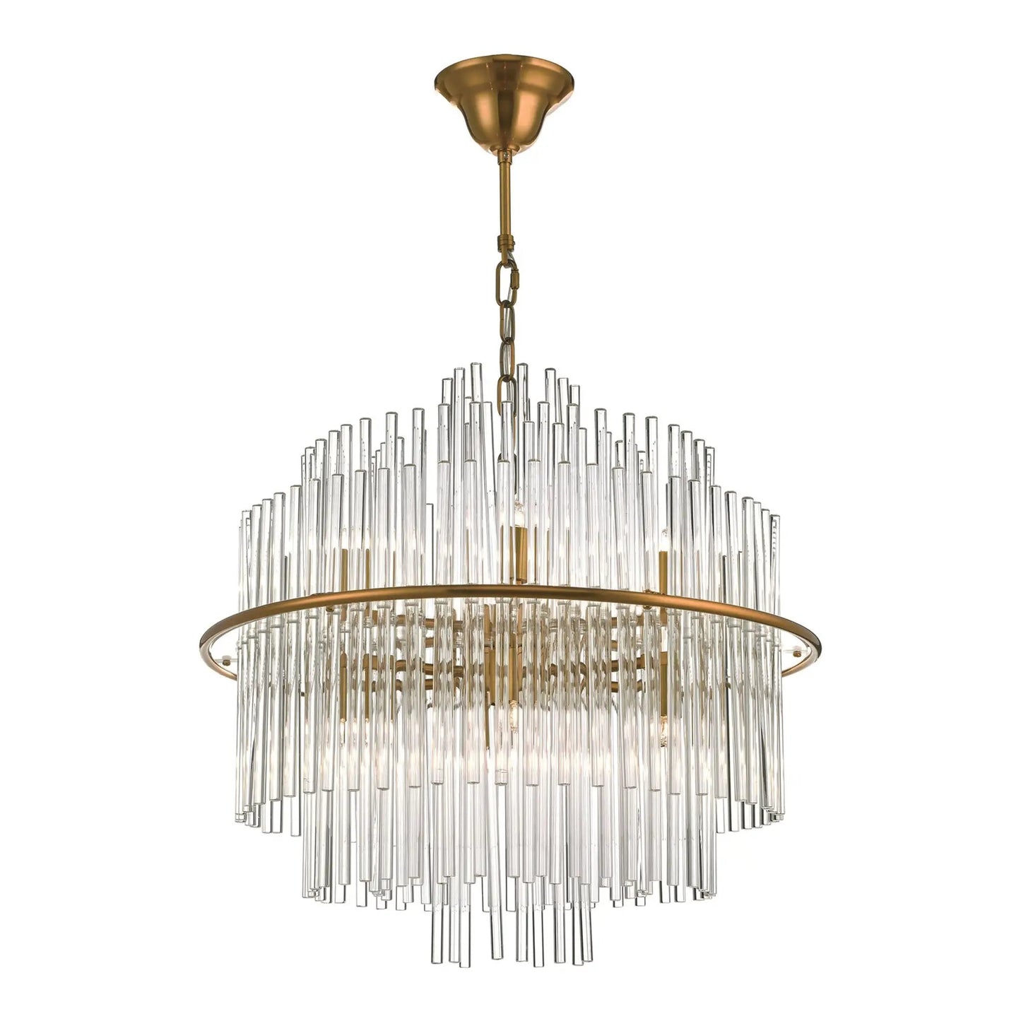 dar lighting Där Lighting Group, Dar LUK1735 Lukas 13 Light Pendant Brushed Antique Gold And Glear Glass - dar lighting Där Lighting Group, Dar LUK1735 Lukas 13 Light Pendant Brushed Antique Gold And Glear Glass