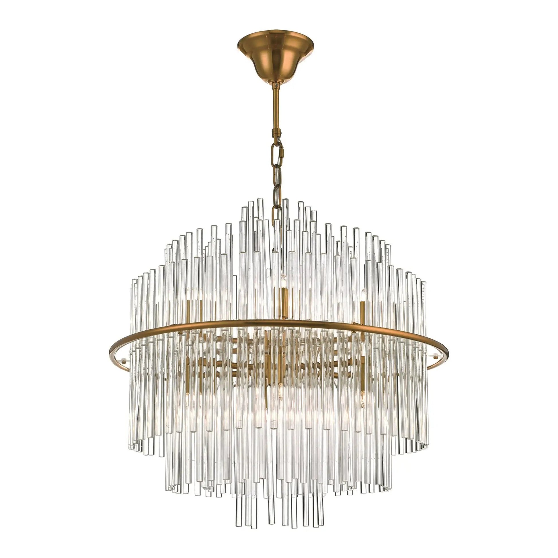 dar lighting Där Lighting Group, Dar LUK1735 Lukas 13 Light Pendant Brushed Antique Gold And Glear Glass - dar lighting Där Lighting Group, Dar LUK1735 Lukas 13 Light Pendant Brushed Antique Gold And Glear Glass