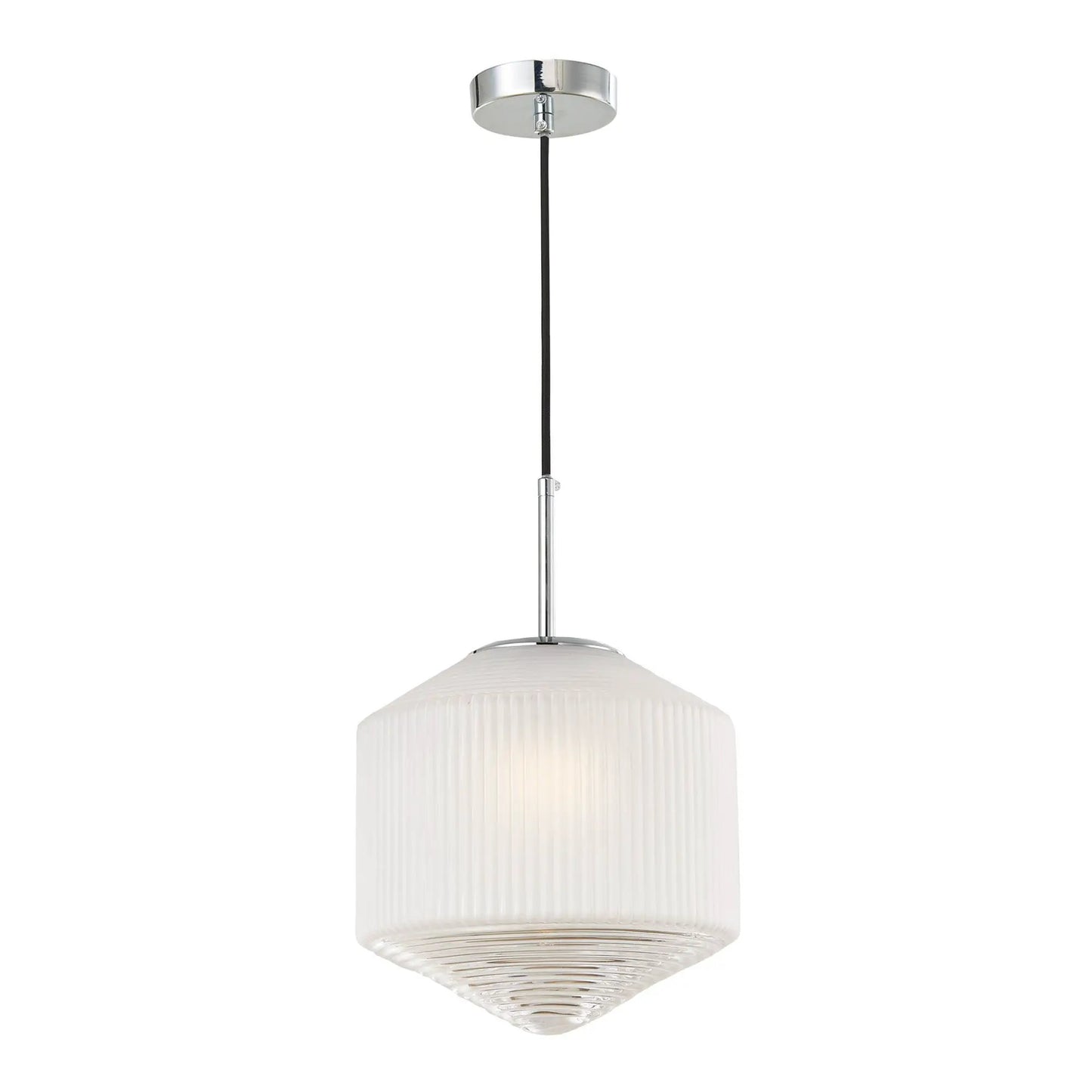 dar lighting Där Lighting Group, Dar NIS0108 Nisha 1 Light Pendant Polished Chrome And Frosted/Clear Glass - dar lighting Där Lighting Group, Dar NIS0108 Nisha 1 Light Pendant Polished Chrome And Frosted/Clear Glass