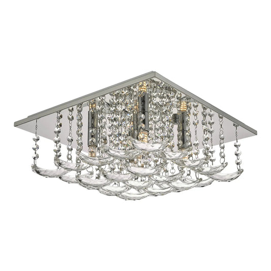 dar lighting Där Lighting Group, Dar ORE5450 Orella 5 Light Flush Polished Chrome And Crystal - dar lighting Där Lighting Group, Dar ORE5450 Orella 5 Light Flush Polished Chrome And Crystal