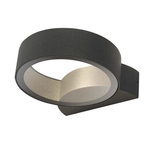dar lighting Där Lighting Group, Dar REO3239 Reon 1 Light Wall Light Circle Fixed Anthracite IP65 LED - dar lighting Där Lighting Group, Dar REO3239 Reon 1 Light Wall Light Circle Fixed Anthracite IP65 LED
