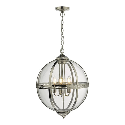 dar lighting Där Lighting Group, Dar VAN0538 Vanessa 5 Light Pendant Polished Nickel And Clear - dar lighting Där Lighting Group, Dar VAN0538 Vanessa 5 Light Pendant Polished Nickel And Clear