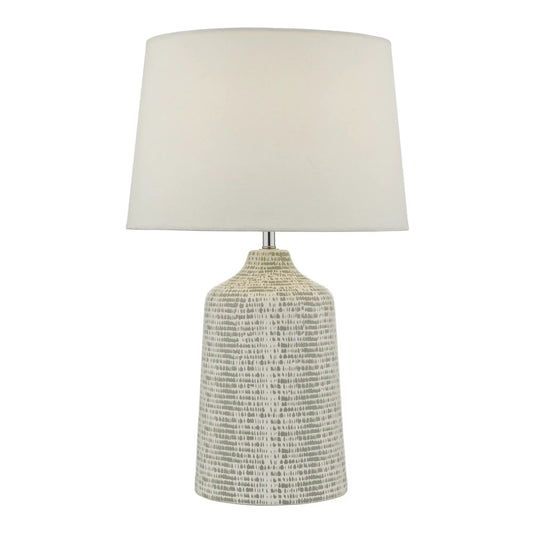 dar lighting Där Lighting Group, Dar VON4239 Vondra Table Lamp White And Grey With Shade - dar lighting Där Lighting Group, Dar VON4239 Vondra Table Lamp White And Grey With Shade