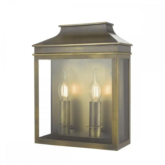 dar lighting Där Lighting Group, VAP5045 Vapour Outdoor 2 Light Coach Lantern Wall Light Weathered Brass - dar lighting Där Lighting Group, VAP5045 Vapour Outdoor 2 Light Coach Lantern Wall Light Weathered Brass