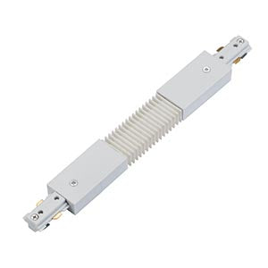 White flexible track lighting adapter for LED lighting and electrical fittings