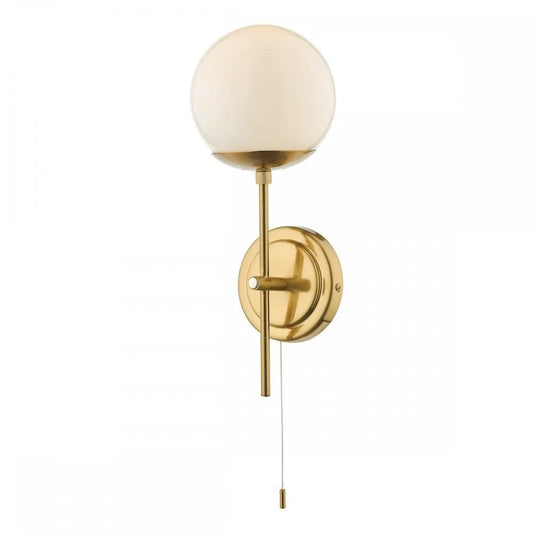 dar lighting Där Lighting Group, Dar BOM0735 Bombazine Wall Light Natural Brass Opal Glass - dar lighting Där Lighting Group, Dar BOM0735 Bombazine Wall Light Natural Brass Opal Glass