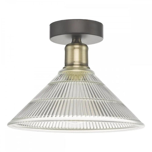 dar lighting Där Lighting Group, Dar BOY0175 Boyd 1 Light Flush Antique Brass with Glass Shade - dar lighting Där Lighting Group, Dar BOY0175 Boyd 1 Light Flush Antique Brass with Glass Shade