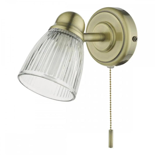 dar lighting Där Lighting Group, Dar CED0775 Cedric Bathroom Single Spotlight Antique Brass Glass (S) - dar lighting Där Lighting Group, Dar CED0775 Cedric Bathroom Single Spotlight Antique Brass Glass (S)