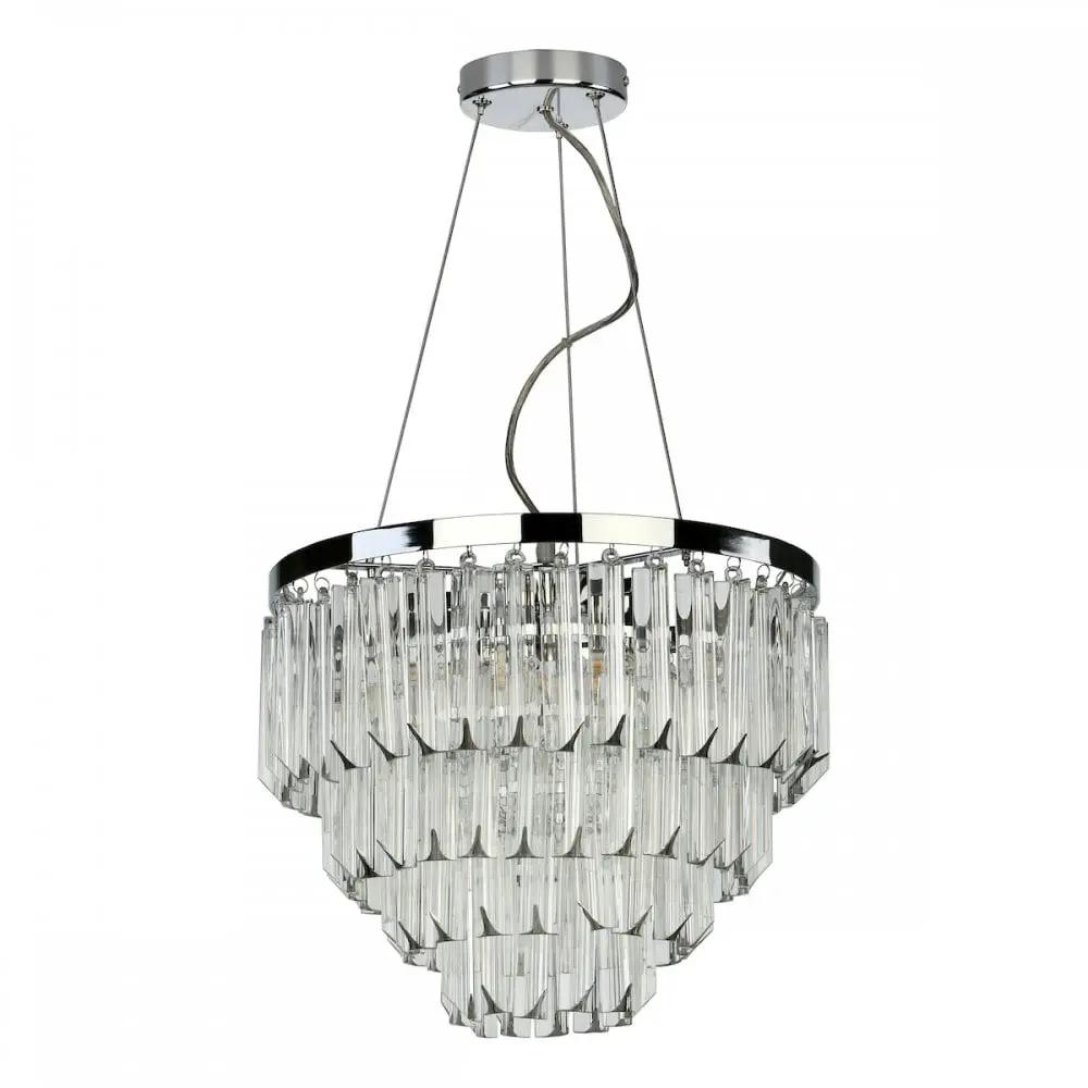 dar lighting Där Lighting Group, Dar FAM0538 Fame 5 Light Pendant Polished Chrome Glass - dar lighting Där Lighting Group, Dar FAM0538 Fame 5 Light Pendant Polished Chrome Glass