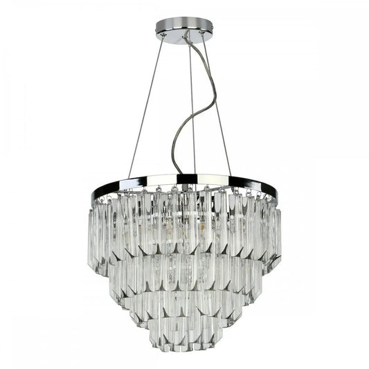 dar lighting Där Lighting Group, Dar FAM0538 Fame 5 Light Pendant Polished Chrome Glass - dar lighting Där Lighting Group, Dar FAM0538 Fame 5 Light Pendant Polished Chrome Glass