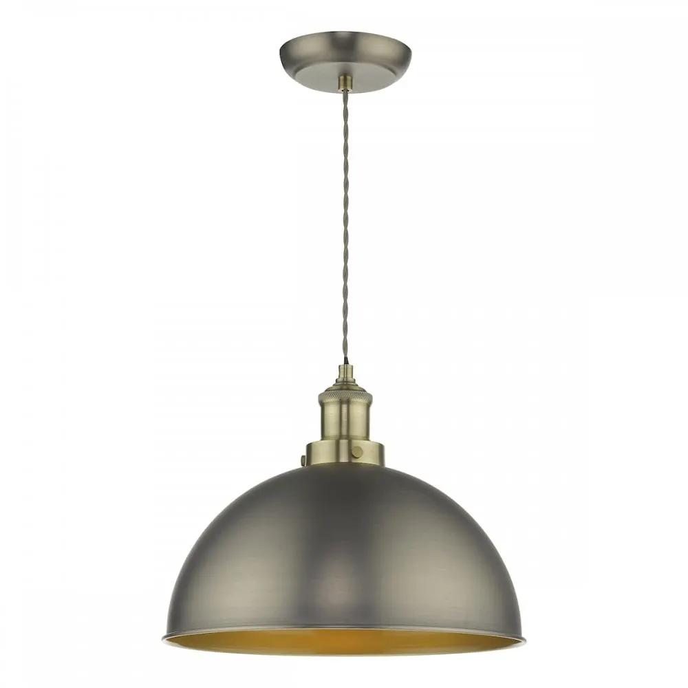 dar lighting Där Lighting Group, Dar GOV0161 Governor Pendant Antique Chrome Antique Brass - dar lighting Där Lighting Group, Dar GOV0161 Governor Pendant Antique Chrome Antique Brass