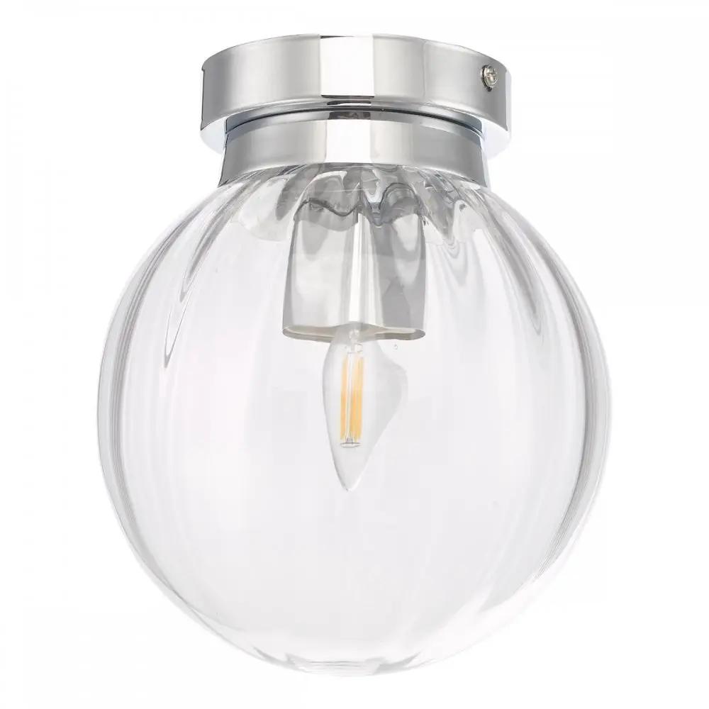 dar lighting Där Lighting Group Dar KAV0150 Kavi Bathroom Flush Polished Chrome Glass - dar lighting Där Lighting Group Dar KAV0150 Kavi Bathroom Flush Polished Chrome Glass