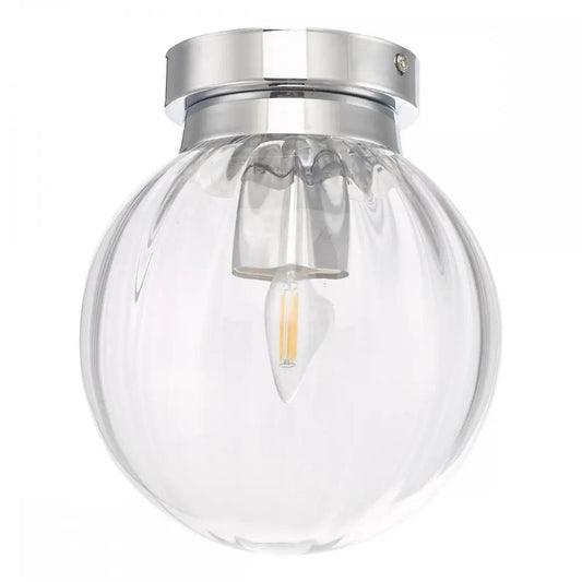 dar lighting Där Lighting Group Dar KAV0150 Kavi Bathroom Flush Polished Chrome Glass - dar lighting Där Lighting Group Dar KAV0150 Kavi Bathroom Flush Polished Chrome Glass