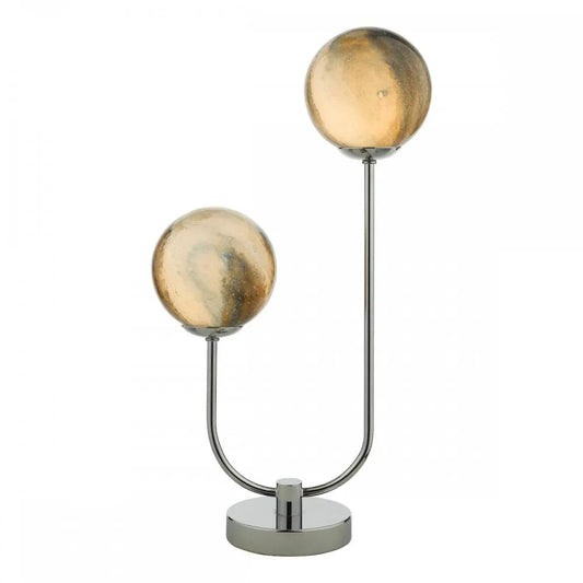 dar lighting Där Lighting Group Dar MIK4250 Mikara 2 Light Table Lamp Polished Chrome Glass - dar lighting Där Lighting Group Dar MIK4250 Mikara 2 Light Table Lamp Polished Chrome Glass