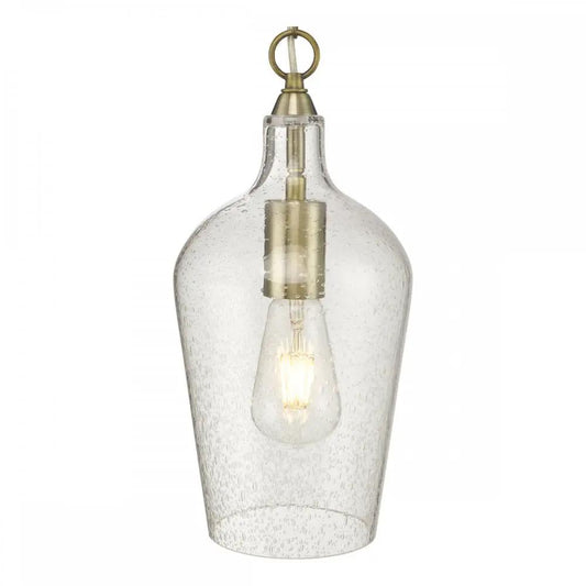 dar lighting Där Lighting Group, Dar NID0175 Nida Pendant Antique Brass Glass - dar lighting Där Lighting Group, Dar NID0175 Nida Pendant Antique Brass Glass