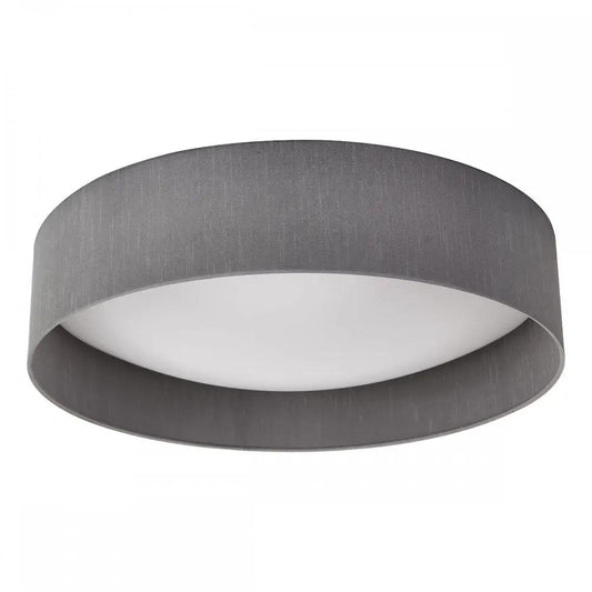 dar lighting Där Lighting Group, Dar NYS4839 Nysa 3 Light Flush Grey Faux Silk 60cm - dar lighting Där Lighting Group, Dar NYS4839 Nysa 3 Light Flush Grey Faux Silk 60cm