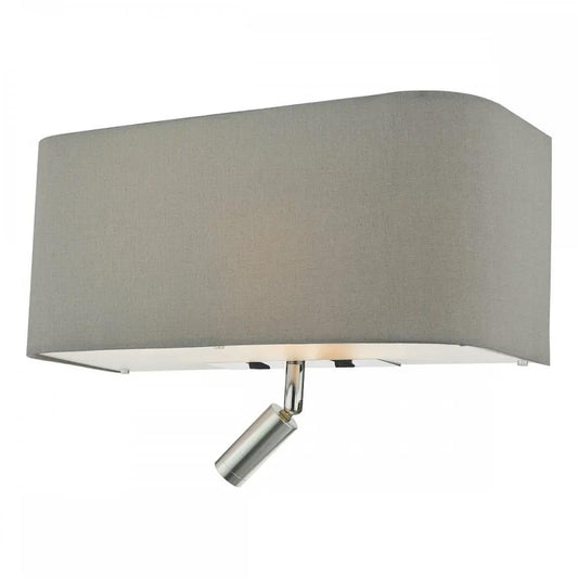 dar lighting Där Lighting Group, Dar RON7139L Ronda 3 Light Wall Light Grey With LED Reading Light - dar lighting Där Lighting Group, Dar RON7139L Ronda 3 Light Wall Light Grey With LED Reading Light