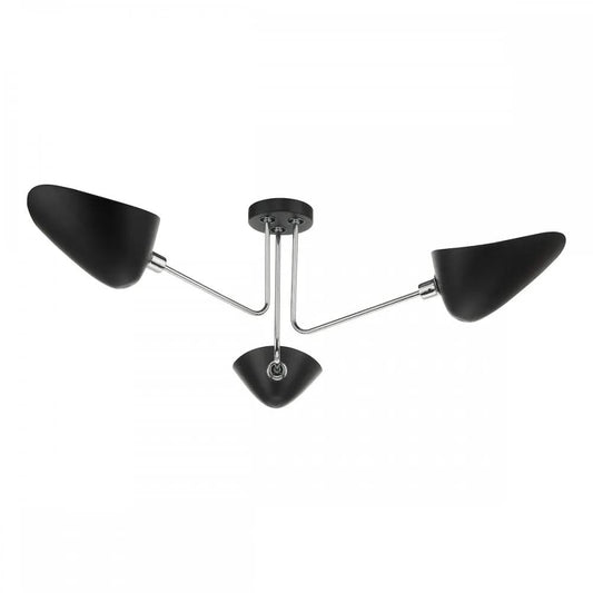 dar lighting Där Lighting Group, Dar SEB0322 Sebastian 3 Light Semi Flush Matt Black Polished Chrome - dar lighting Där Lighting Group, Dar SEB0322 Sebastian 3 Light Semi Flush Matt Black Polished Chrome