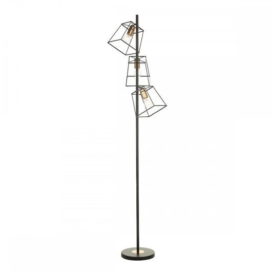 dar lighting Där Lighting Group Dar TOW4922 Tower 3 Light Floor Lamp Matt Black Copper - dar lighting Där Lighting Group Dar TOW4922 Tower 3 Light Floor Lamp Matt Black Copper