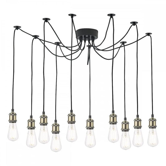 dar lighting Där Lighting Group, Dar WAC2375 Waco 10 Light Pendant Antique Brass Matt Black - dar lighting Där Lighting Group, Dar WAC2375 Waco 10 Light Pendant Antique Brass Matt Black
