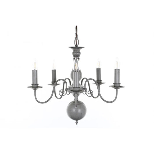 impex Impex Lighting PG05579/05/GRY Bologna Flemish 5 Light Chandelier Grey - impex Impex Lighting PG05579/05/GRY Bologna Flemish 5 Light Chandelier Grey