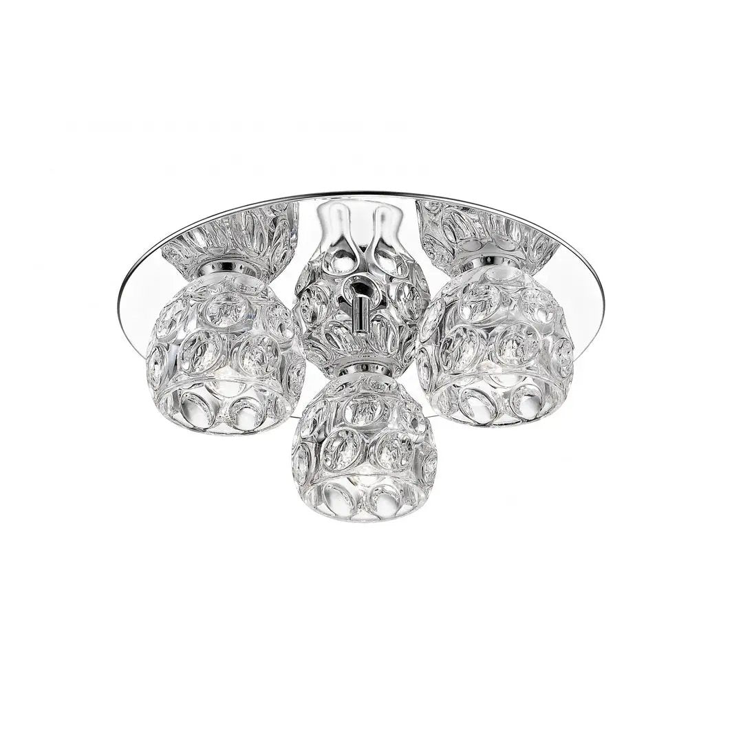impex Impex Lighting LED1704/03/PL/CH Clea 3 Light LED Flush Chrome - impex Impex Lighting LED1704/03/PL/CH Clea 3 Light LED Flush Chrome