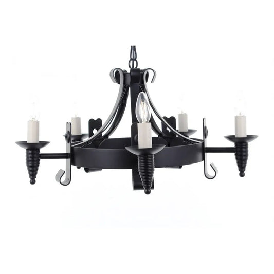impex Impex Lighting SMRR00155/MBLK Cromwell 5 Light Chandelier Matt Black - impex Impex Lighting SMRR00155/MBLK Cromwell 5 Light Chandelier Matt Black