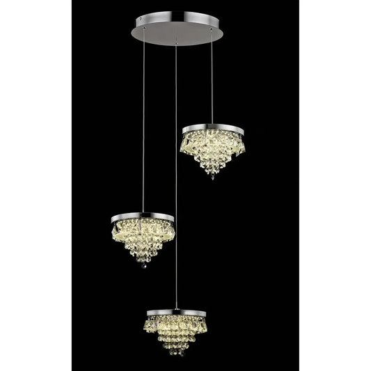 impex Impex Lighting LED608243/03/CH Essonne 3 Light LED Pendant Chrome - impex Impex Lighting LED608243/03/CH Essonne 3 Light LED Pendant Chrome