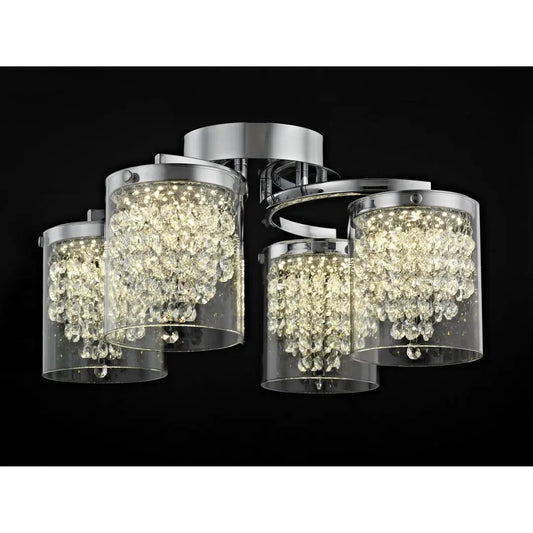 impex Impex Lighting LED608242/04/PL/CH Florina 4 Light LED Flush Chrome - impex Impex Lighting LED608242/04/PL/CH Florina 4 Light LED Flush Chrome