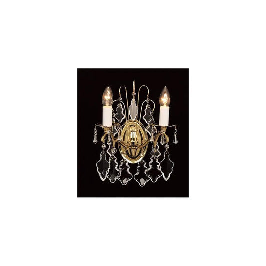 impex Impex Lighting CP06003/02/WB/PB Louvre 2 Light Wall Light Polished Brass Crystal - impex Impex Lighting CP06003/02/WB/PB Louvre 2 Light Wall Light Polished Brass Crystal
