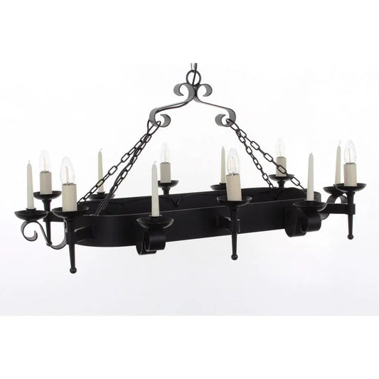 impex Impex Lighting SMRR00006C/MBLK Refectory 6 Light /6 Candle Oblong Pendant Matt Black - impex Impex Lighting SMRR00006C/MBLK Refectory 6 Light /6 Candle Oblong Pendant Matt Black
