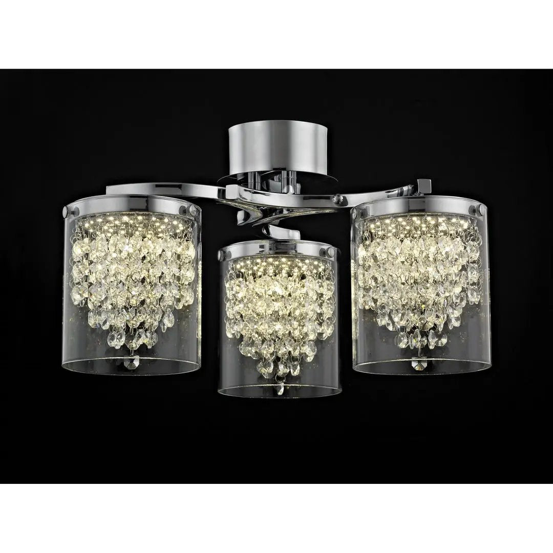 impex Impex Lighting LED608242/03/PL/CH Florina 3 Light LED Flush Chrome - impex Impex Lighting LED608242/03/PL/CH Florina 3 Light LED Flush Chrome
